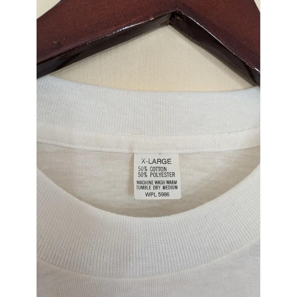 Vintage 1984 John Lamb Who Farted Graphic T-Shirt XL White Paper Thin 80s Tee